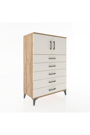 Hyperion Dolap Tek Raflı 5 Çekmeceli 2 Kapaklı 88x44x134 - S51M102V7B