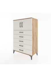 Hyperion Dolap Tek Raflı 5 Çekmeceli 2 Kapaklı 88x44x134 - S51M102V7B