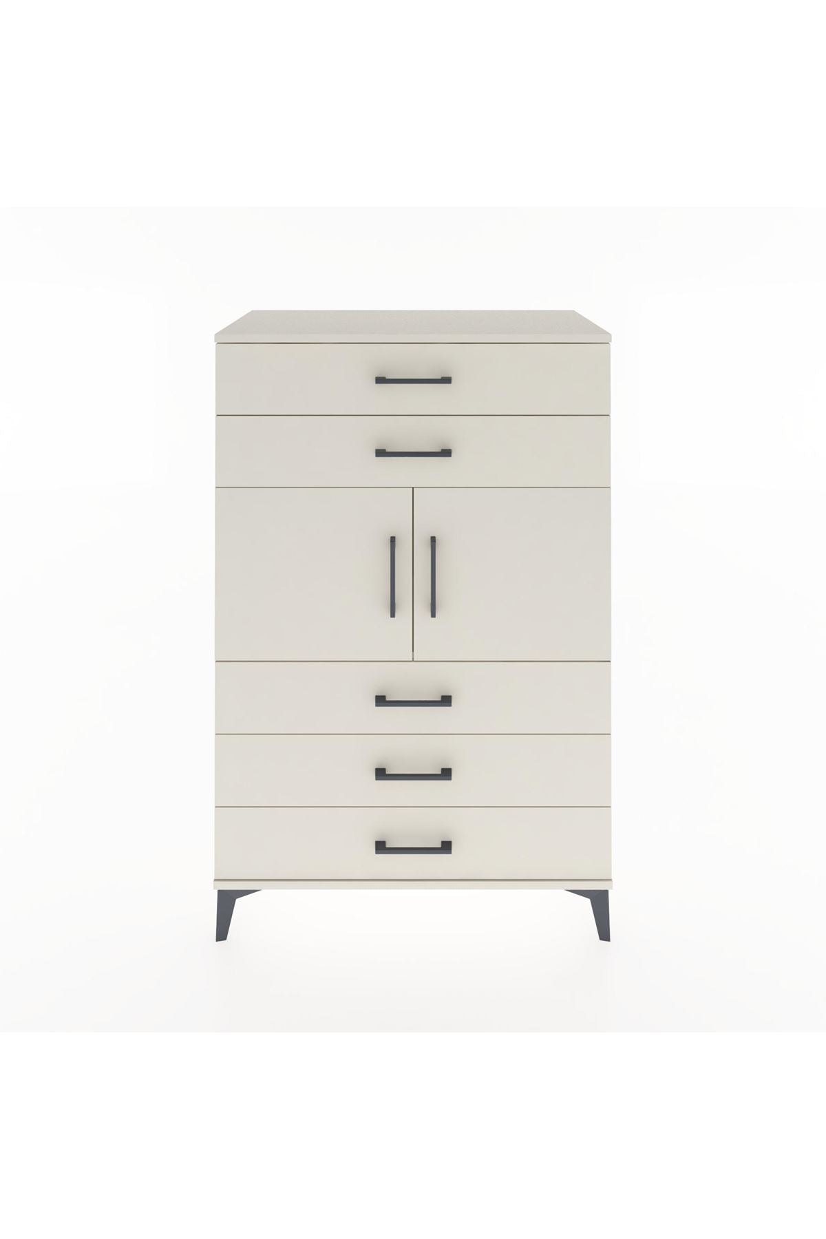 Hyperion Dolap Tek Raflı 5 Çekmeceli 2 Kapaklı 88x44x134 - S51M103V1B