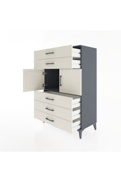 Hyperion Dolap Tek Raflı 5 Çekmeceli 2 Kapaklı 88x44x134 - S51M103V4B
