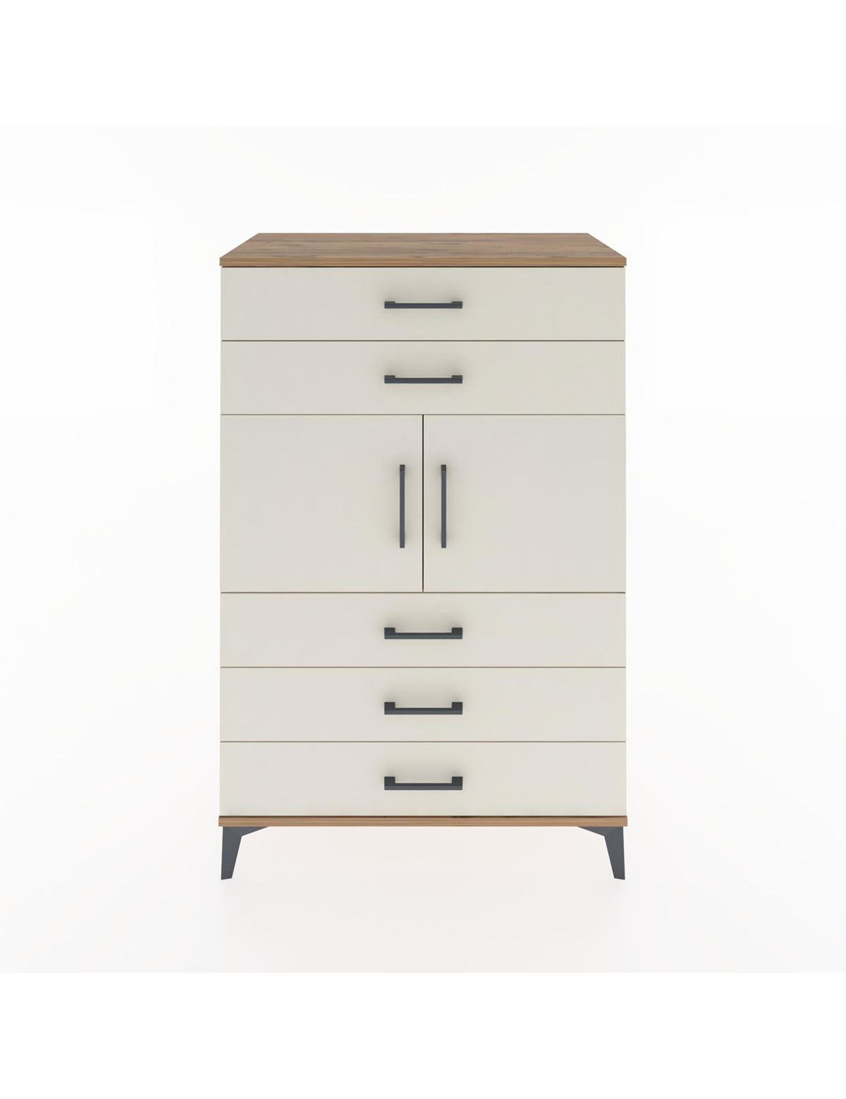 Hyperion Dolap Tek Raflı 5 Çekmeceli 2 Kapaklı 88x44x134 - S51M103V7B
