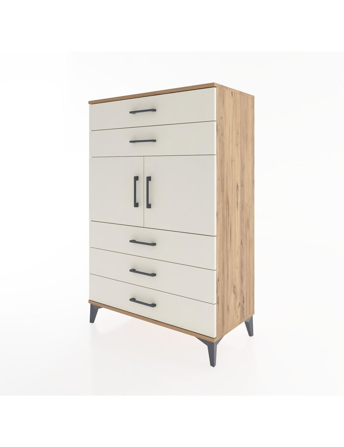 Hyperion Dolap Tek Raflı 5 Çekmeceli 2 Kapaklı 88x44x134 - S51M103V7B