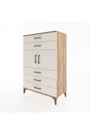 Hyperion Dolap Tek Raflı 5 Çekmeceli 2 Kapaklı 88x44x134 - S51M103V7B