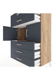 Hyperion Dolap Tek Raflı 5 Çekmeceli 2 Kapaklı 88x44x134 - S51M103V8B