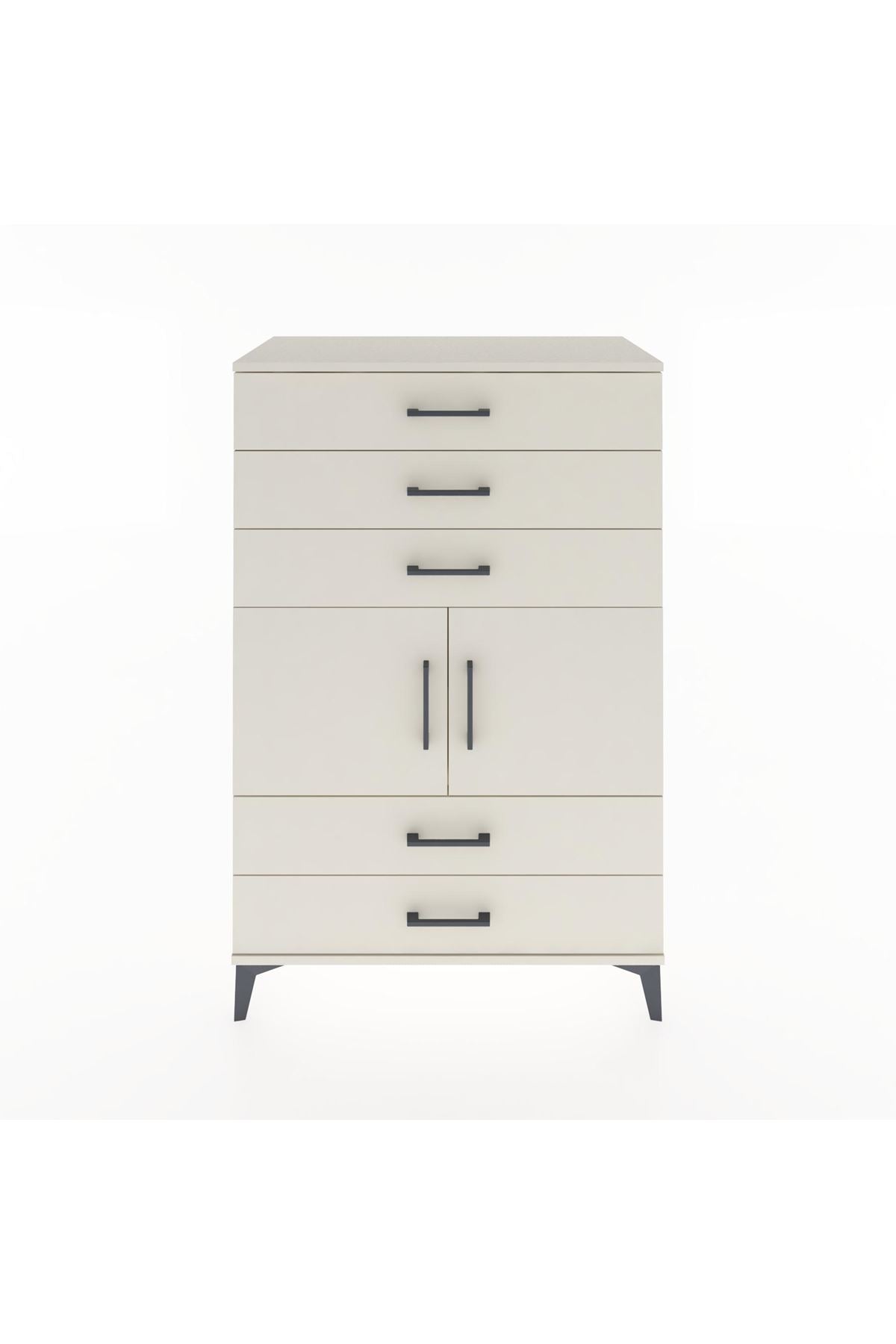 Hyperion Dolap Tek Raflı 5 Çekmeceli 2 Kapaklı 88x44x134 - S51M104V1B
