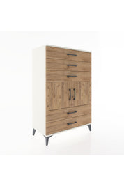 Hyperion Dolap Tek Raflı 5 Çekmeceli 2 Kapaklı 88x44x134 - S51M104V3B