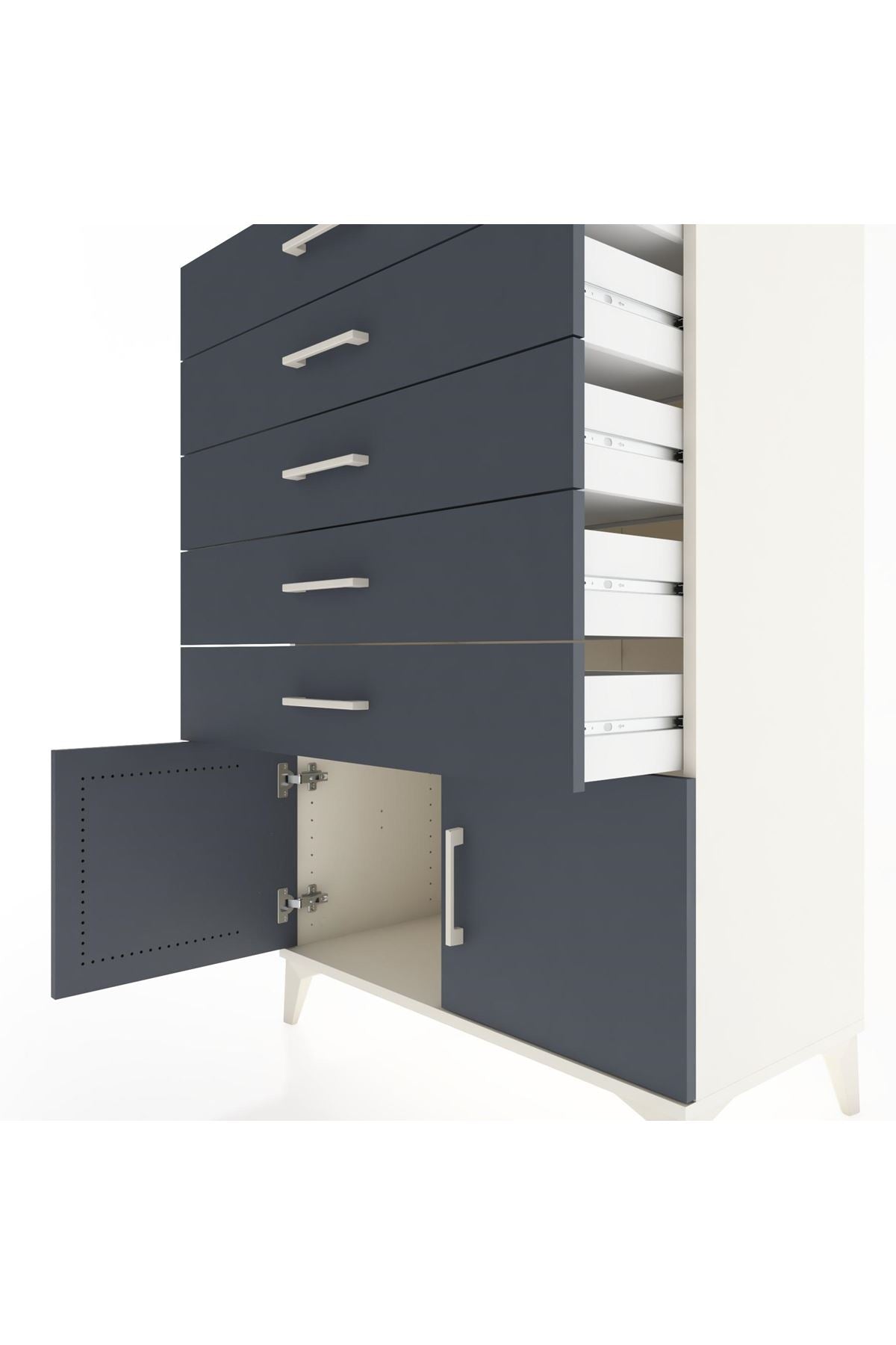 Hyperion Dolap 5 Çekmeceli 2 Kapaklı 88x44x134 - S51M105V2B