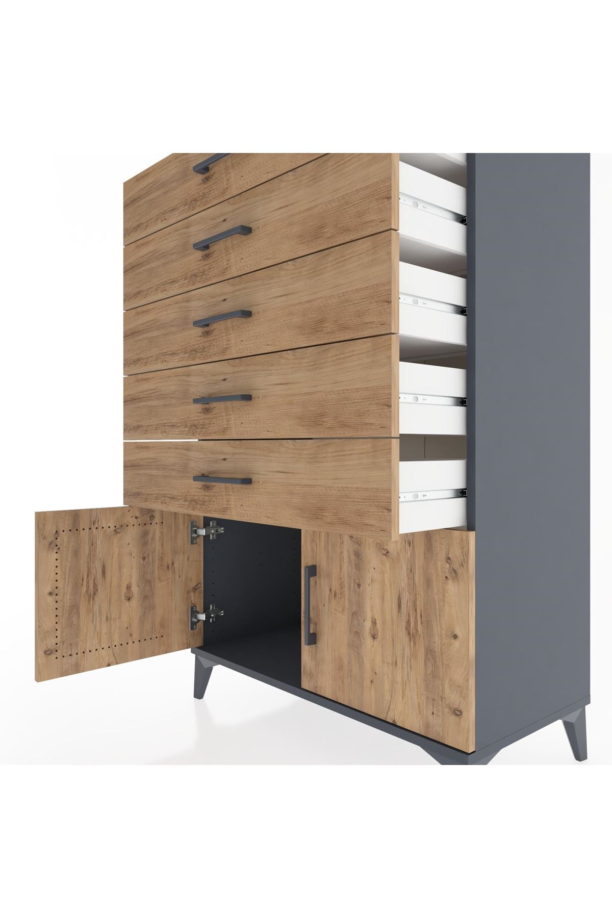 Hyperion Dolap 5 Çekmeceli 2 Kapaklı 88x44x134 - S51M105V6B
