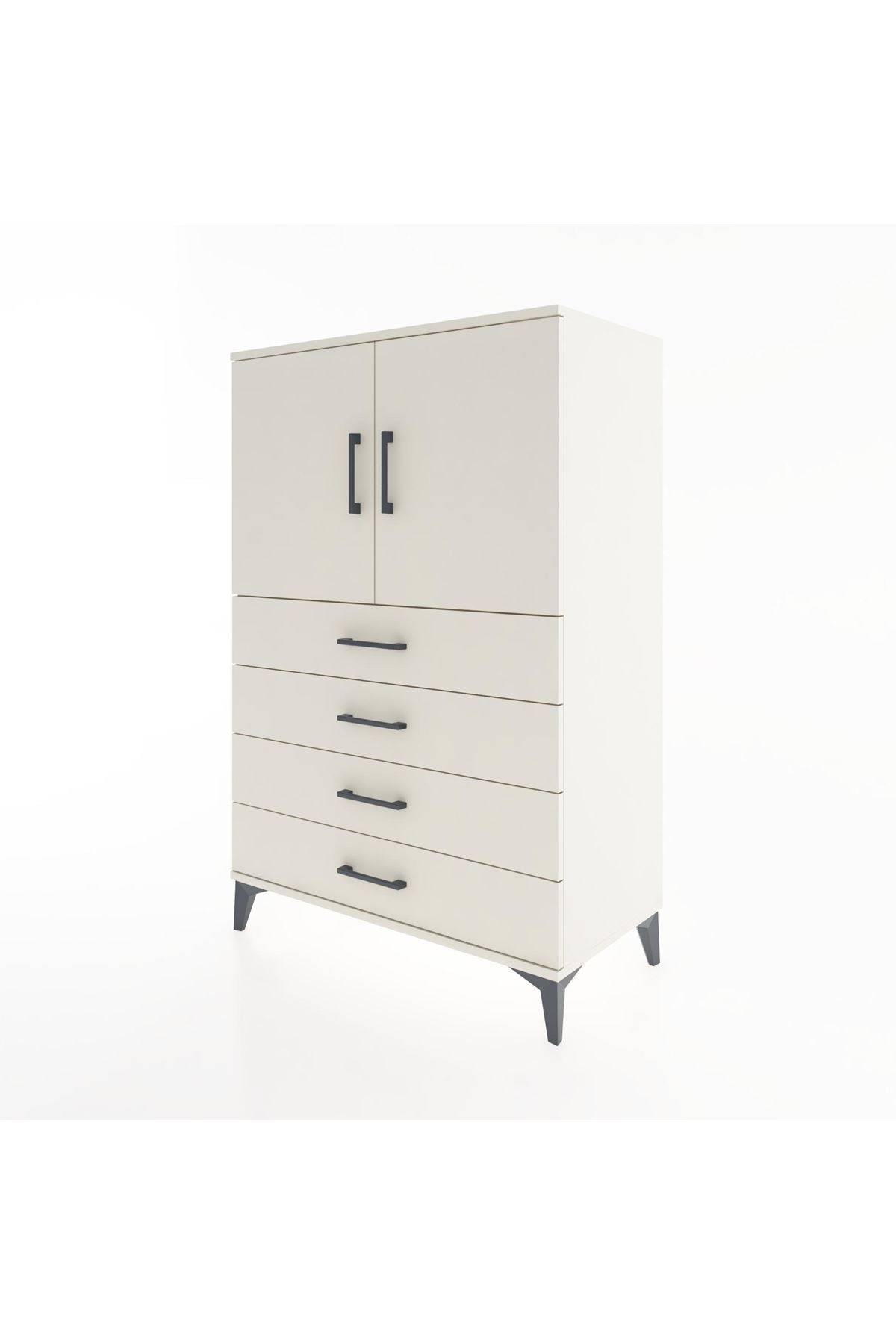 Hyperion Dolap 2 Raflı 4 Çekmeceli 2 Kapaklı 88x44x134 Aytaşı-Aytaşı