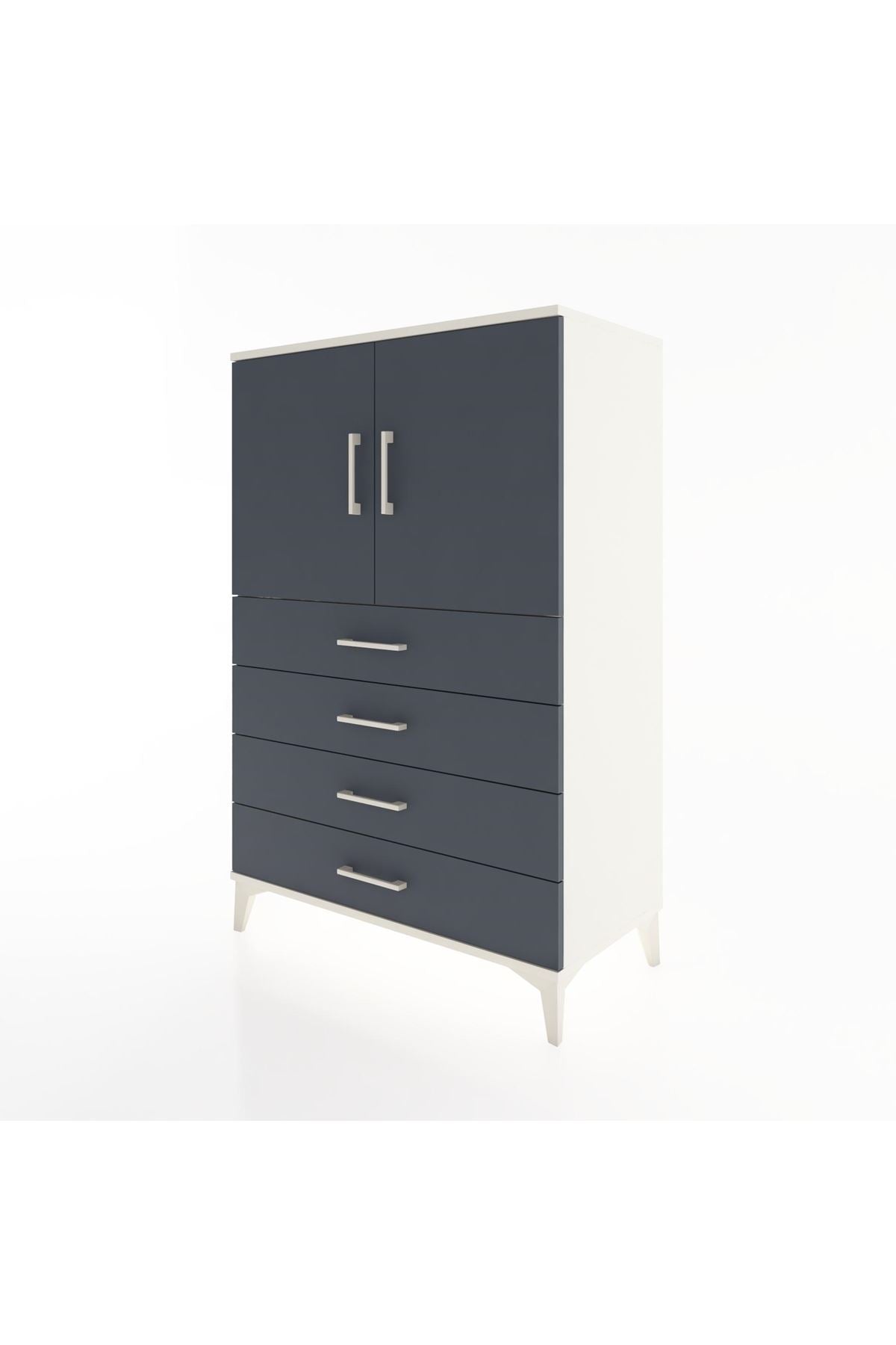 Hyperion Dolap 2 Raflı 4 Çekmeceli 2 Kapaklı 88x44x134 Aytaşı-Antrasit