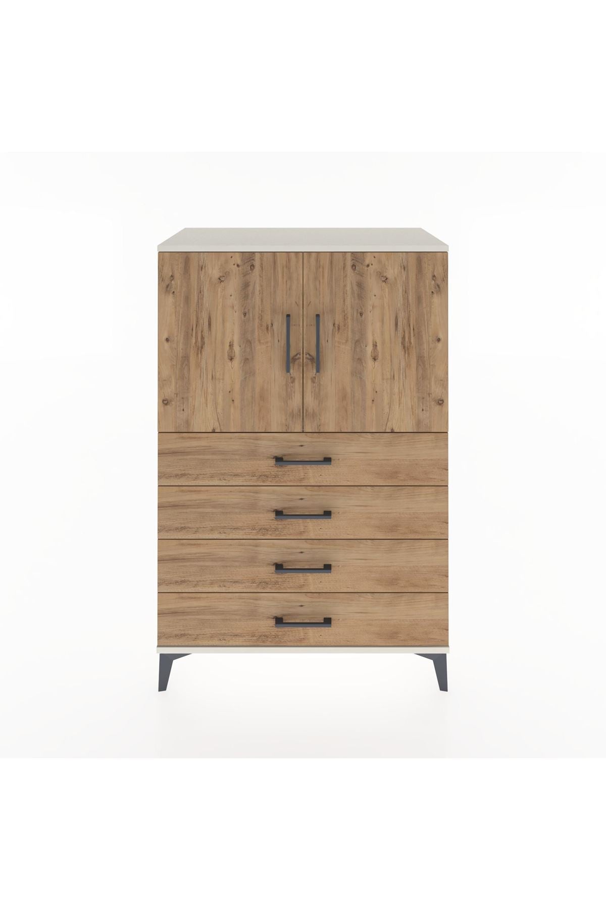 Hyperion Dolap 2 Raflı 4 Çekmeceli 2 Kapaklı 88x44x134 Aytaşı-Çam