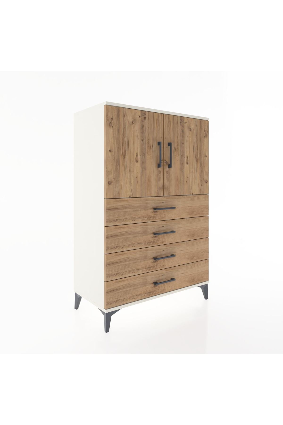 Hyperion Dolap 2 Raflı 4 Çekmeceli 2 Kapaklı 88x44x134 Aytaşı-Çam