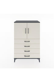 Hyperion Dolap 2 Raflı 4 Çekmeceli 2 Kapaklı 88x44x134 Antrasit-Aytaşı