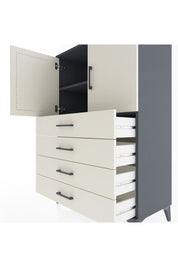 Hyperion Dolap 2 Raflı 4 Çekmeceli 2 Kapaklı 88x44x134 Antrasit-Aytaşı