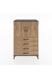 Hyperion Dolap 2 Raflı 4 Çekmeceli 2 Kapaklı 88x44x134 Antrasit-Çam