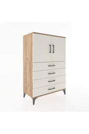 Hyperion Dolap 2 Raflı 4 Çekmeceli 2 Kapaklı 88x44x134 Çam-Aytaşı