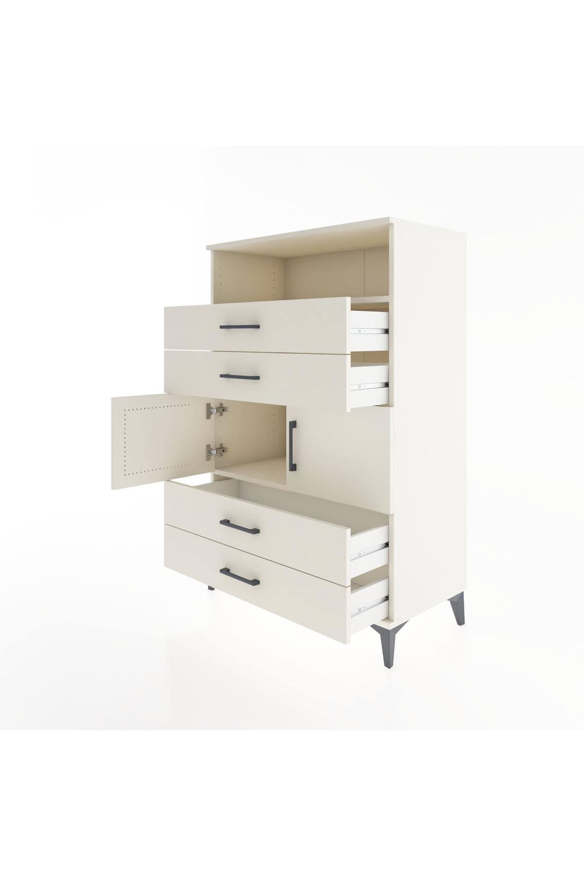 Hyperion Dolap 2 Raflı 4 Çekmeceli 2 Kapaklı 88x44x134 Aytaşı-Aytaşı