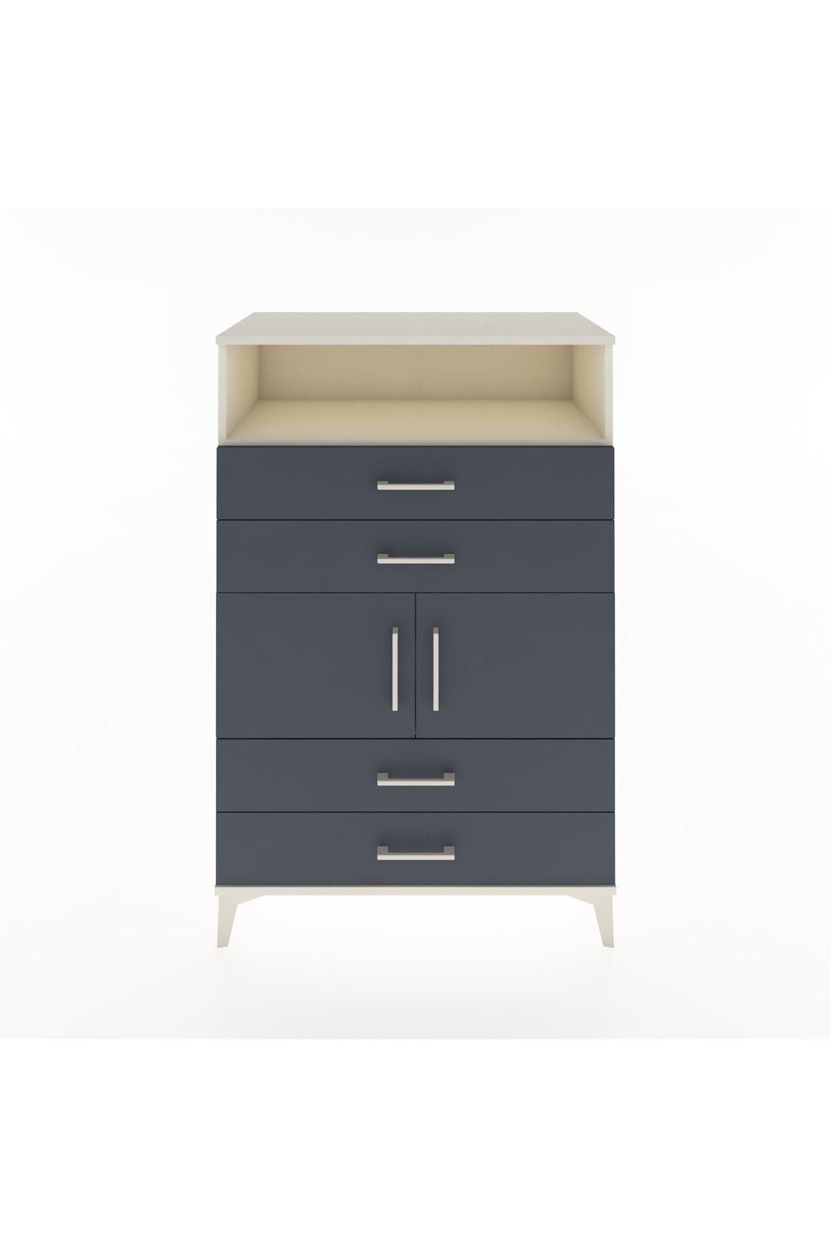 Hyperion Dolap 2 Raflı 4 Çekmeceli 2 Kapaklı 88x44x134 Aytaşı-Antrasit