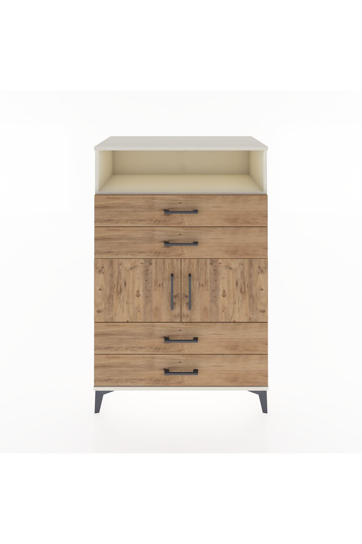 Hyperion Dolap 2 Raflı 4 Çekmeceli 2 Kapaklı 88x44x134 Aytaşı-Çam