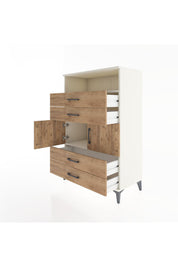 Hyperion Dolap 2 Raflı 4 Çekmeceli 2 Kapaklı 88x44x134 Aytaşı-Çam