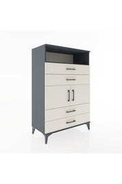 Hyperion Dolap 2 Raflı 4 Çekmeceli 2 Kapaklı 88x44x134 Antrasit-Aytaşı