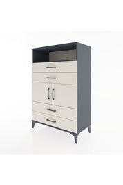 Hyperion Dolap 2 Raflı 4 Çekmeceli 2 Kapaklı 88x44x134 Antrasit-Aytaşı