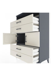 Hyperion Dolap 2 Raflı 4 Çekmeceli 2 Kapaklı 88x44x134 Antrasit-Aytaşı