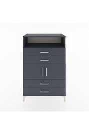 Hyperion Dolap 2 Raflı 4 Çekmeceli 2 Kapaklı 88x44x134 Antrasit-Antrasit