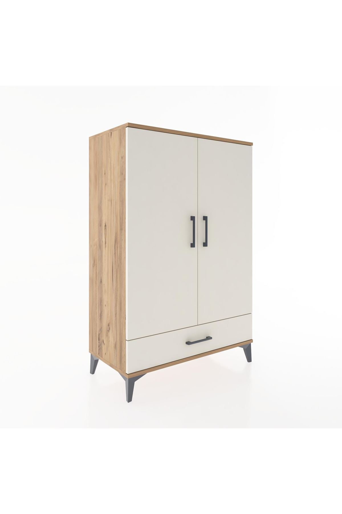 Hyperion Dolap 3 Raflı Tek Çekmeceli 2 Kapaklı 88x44x134 Çam-Aytaşı