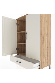 Hyperion Dolap 3 Raflı Tek Çekmeceli 2 Kapaklı 88x44x134 Çam-Aytaşı