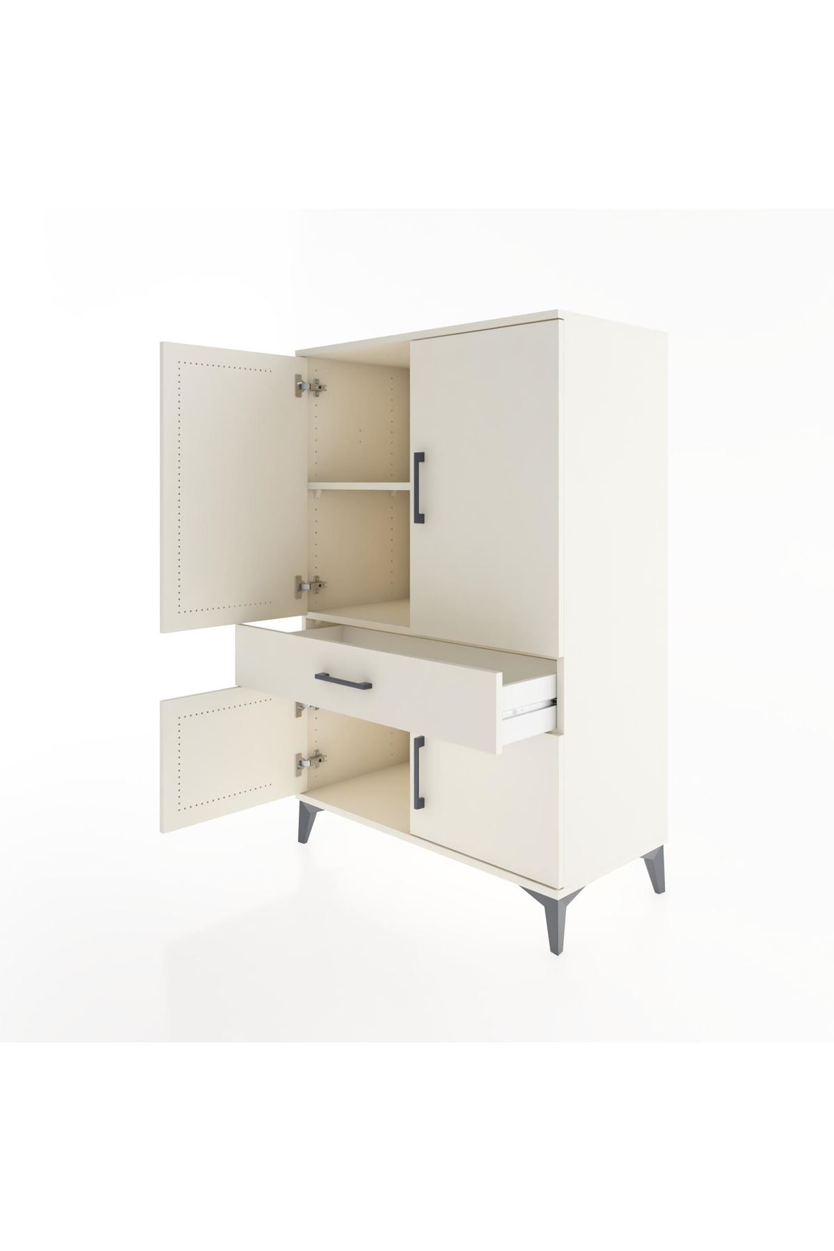 Hyperion Dolap 2 Raflı Tek Çekmeceli 4 Kapaklı 88x44x134 Aytaşı-Aytaşı