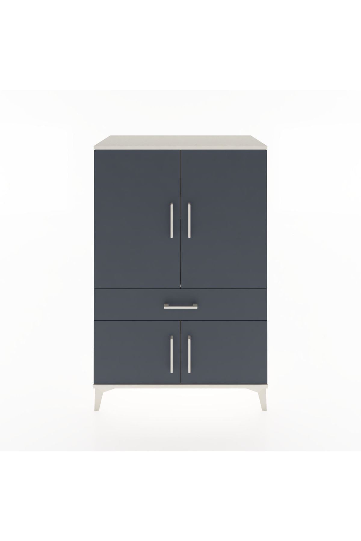 Hyperion Dolap 2 Raflı Tek Çekmeceli 4 Kapaklı 88x44x134 Aytaşı-Antrasit