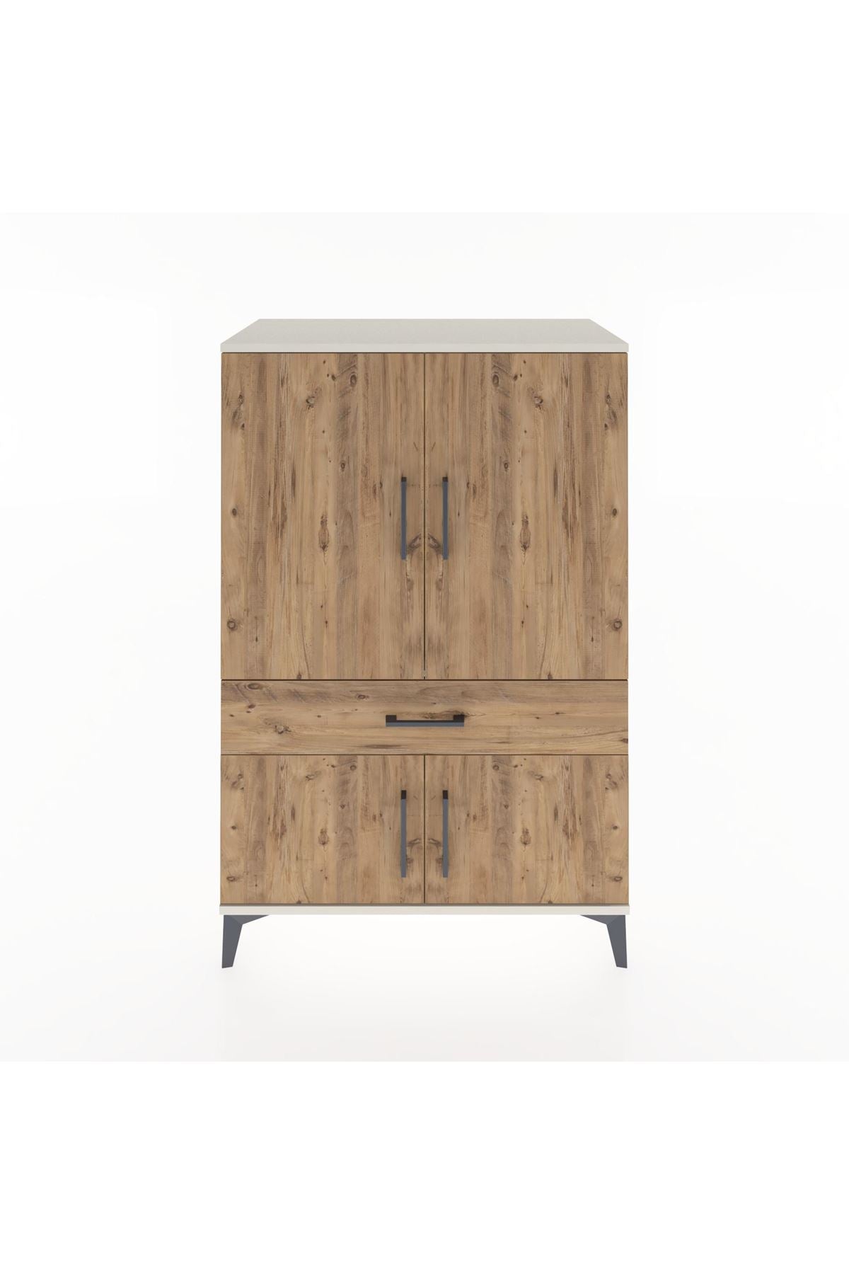 Hyperion Dolap 2 Raflı Tek Çekmeceli 4 Kapaklı 88x44x134 Aytaşı-Çam