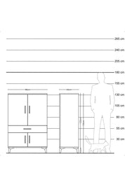Hyperion Dolap 2 Raflı Tek Çekmeceli 4 Kapaklı 88x44x134 Aytaşı-Çam