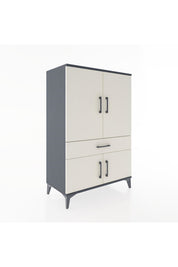 Hyperion Dolap 2 Raflı Tek Çekmeceli 4 Kapaklı 88x44x134 Antrasit-Aytaşı