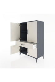 Hyperion Dolap 2 Raflı Tek Çekmeceli 4 Kapaklı 88x44x134 Antrasit-Aytaşı