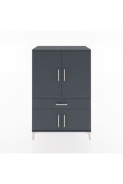 Hyperion Dolap 2 Raflı Tek Çekmeceli 4 Kapaklı 88x44x134 Antrasit-Antrasit