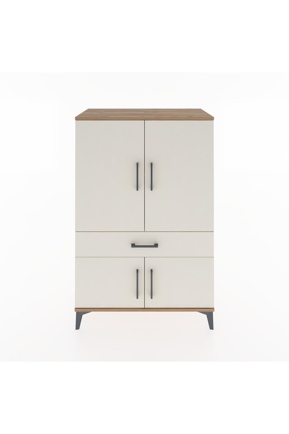 Hyperion Dolap 2 Raflı Tek Çekmeceli 4 Kapaklı 88x44x134 Çam-Aytaşı