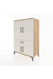 Hyperion Dolap 2 Raflı Tek Çekmeceli 4 Kapaklı 88x44x134 Çam-Aytaşı