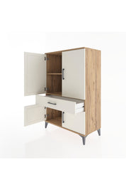 Hyperion Dolap 2 Raflı Tek Çekmeceli 4 Kapaklı 88x44x134 Çam-Aytaşı