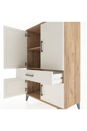 Hyperion Dolap 2 Raflı Tek Çekmeceli 4 Kapaklı 88x44x134 Çam-Aytaşı