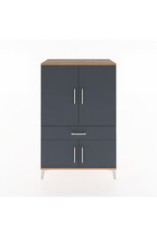 Hyperion Dolap 2 Raflı Tek Çekmeceli 4 Kapaklı 88x44x134 Çam-Antrasit
