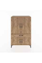 Hyperion Dolap 2 Raflı Tek Çekmeceli 4 Kapaklı 88x44x134 Çam-Çam