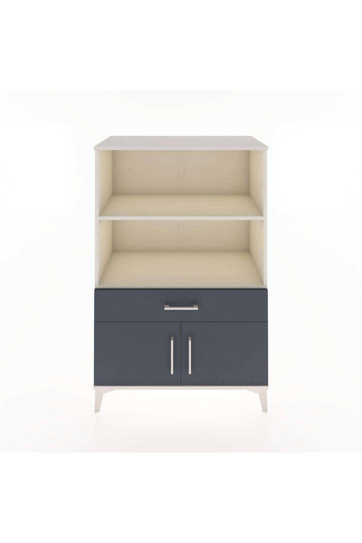 Hyperion Dolap 2 Raflı Tek Çekmeceli 2 Kapaklı 88x44x134 Aytaşı-Antrasit