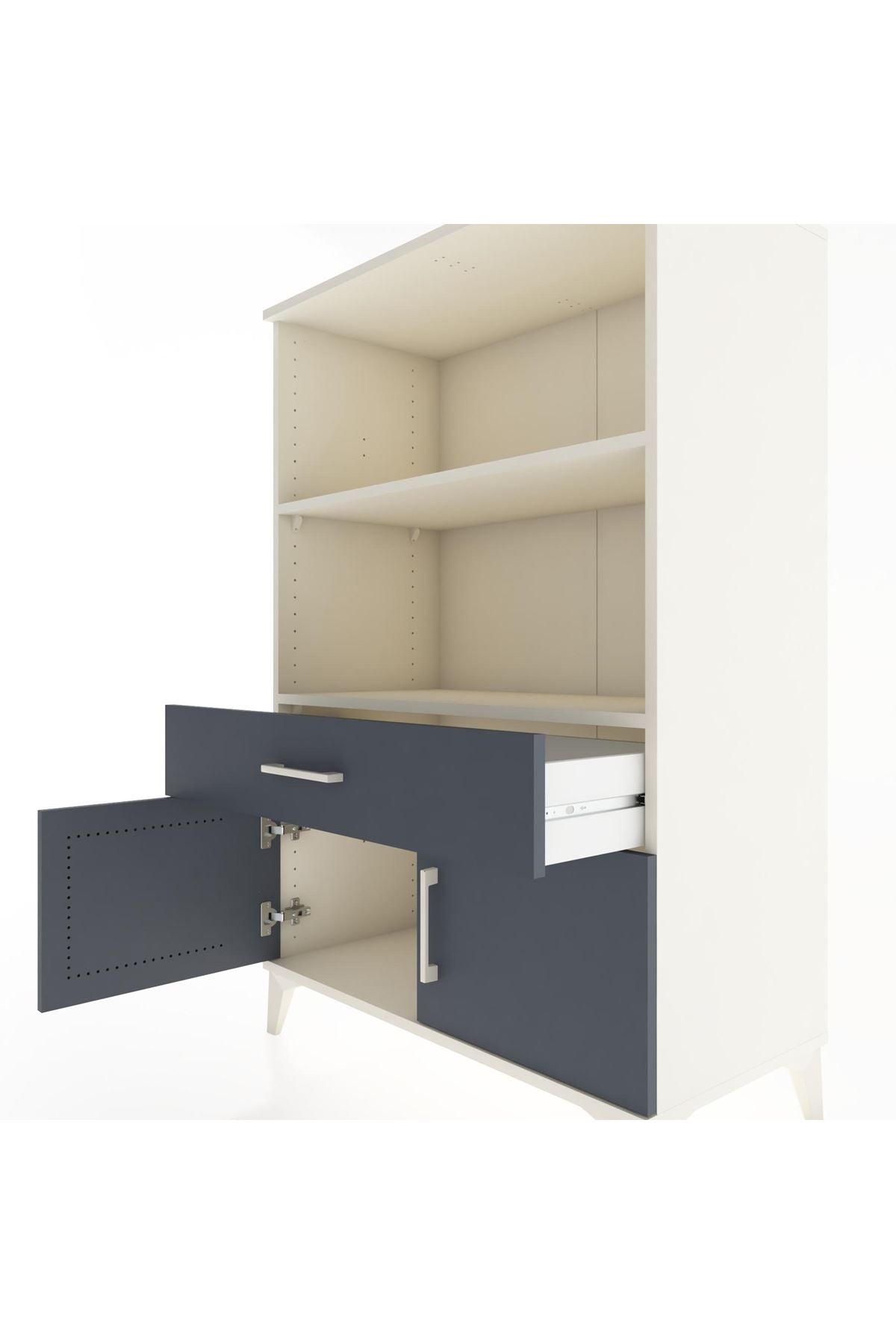 Hyperion Dolap 2 Raflı Tek Çekmeceli 2 Kapaklı 88x44x134 Aytaşı-Antrasit