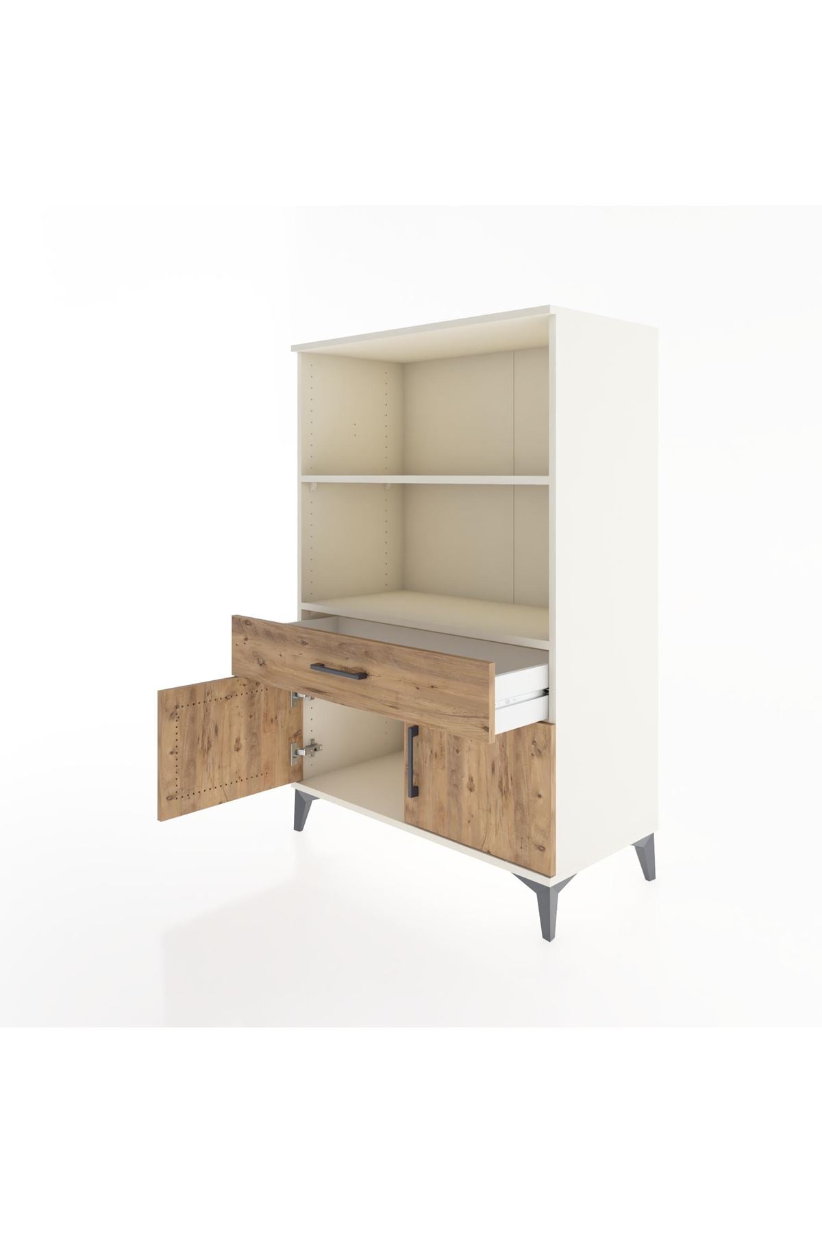 Hyperion Dolap 2 Raflı Tek Çekmeceli 2 Kapaklı 88x44x134 Aytaşı-Çam