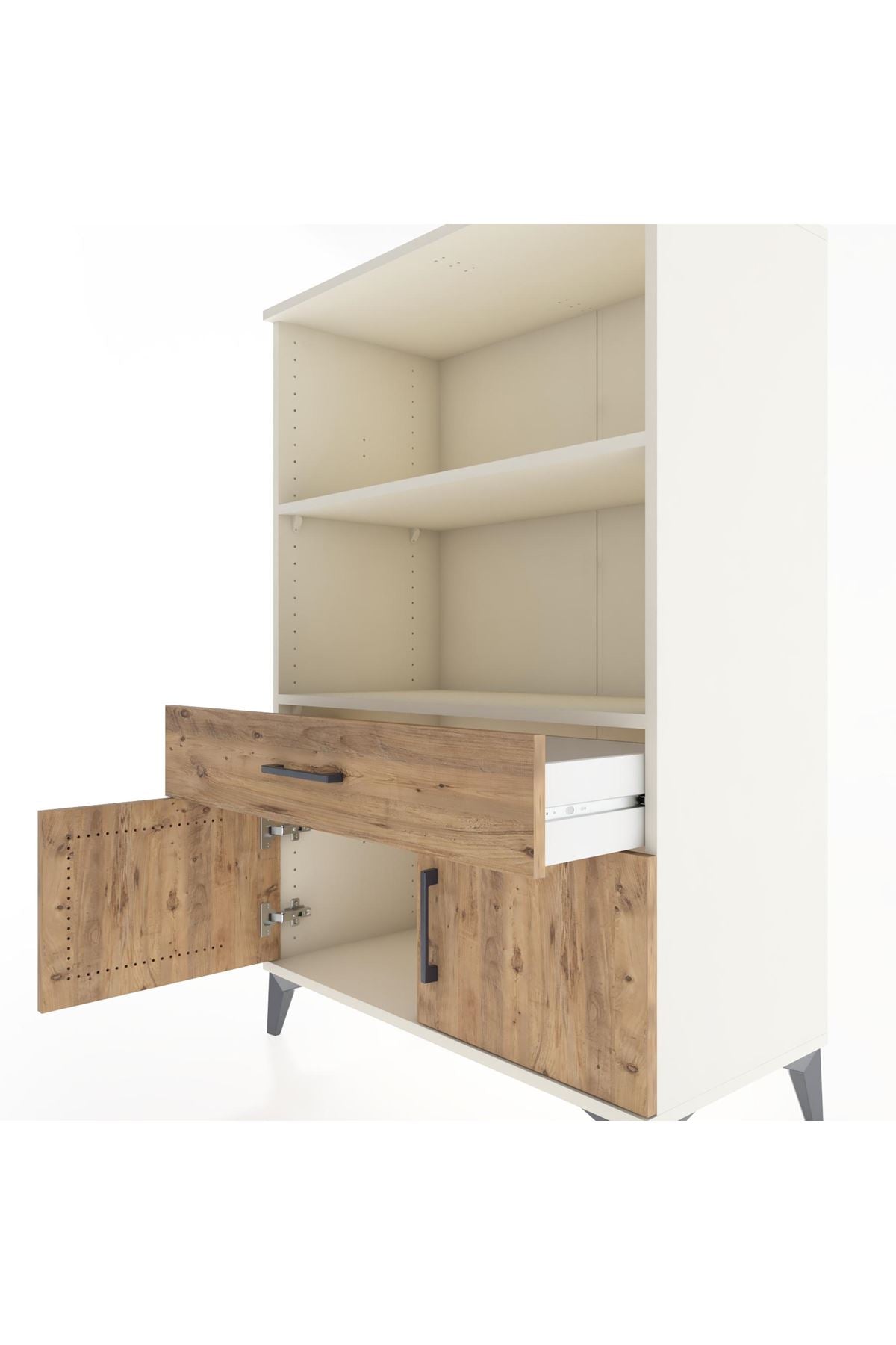 Hyperion Dolap 2 Raflı Tek Çekmeceli 2 Kapaklı 88x44x134 Aytaşı-Çam