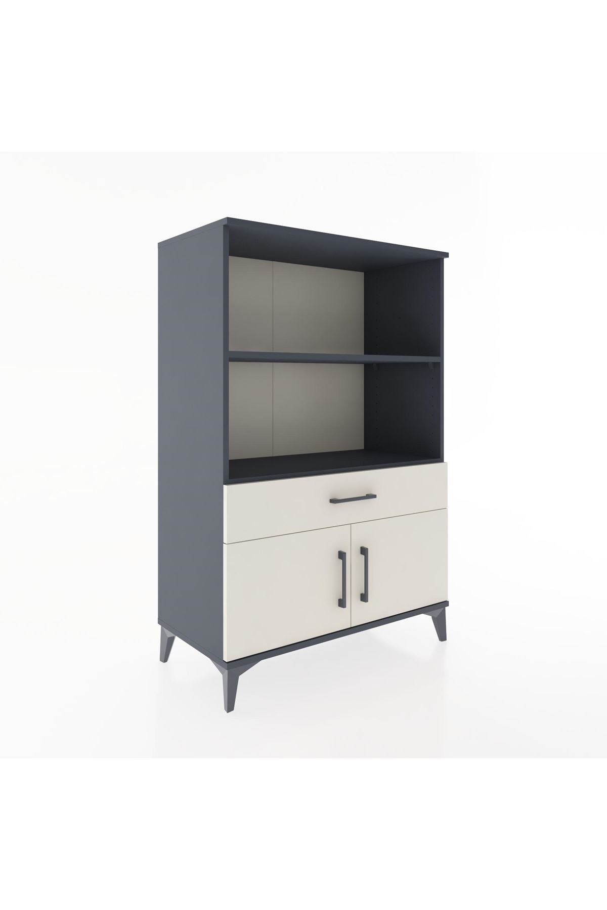 Hyperion Dolap 2 Raflı Tek Çekmeceli 2 Kapaklı 88x44x134 Antrasit-Aytaşı