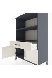 Hyperion Dolap 2 Raflı Tek Çekmeceli 2 Kapaklı 88x44x134 Antrasit-Aytaşı