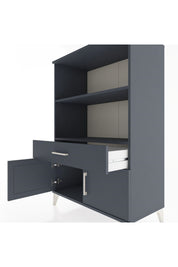 Hyperion Dolap 2 Raflı Tek Çekmeceli 2 Kapaklı 88x44x134 Antrasit-Antrasit